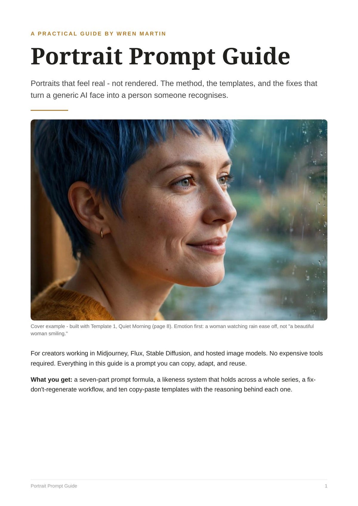 Cover of The Portrait Prompt Guide by Wren Martin